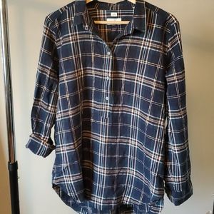 Loft plaid tunic blouse